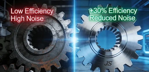 Precision Gear Manufacturing Increases Transmission Efficiency by 30% and Reduces Noise.